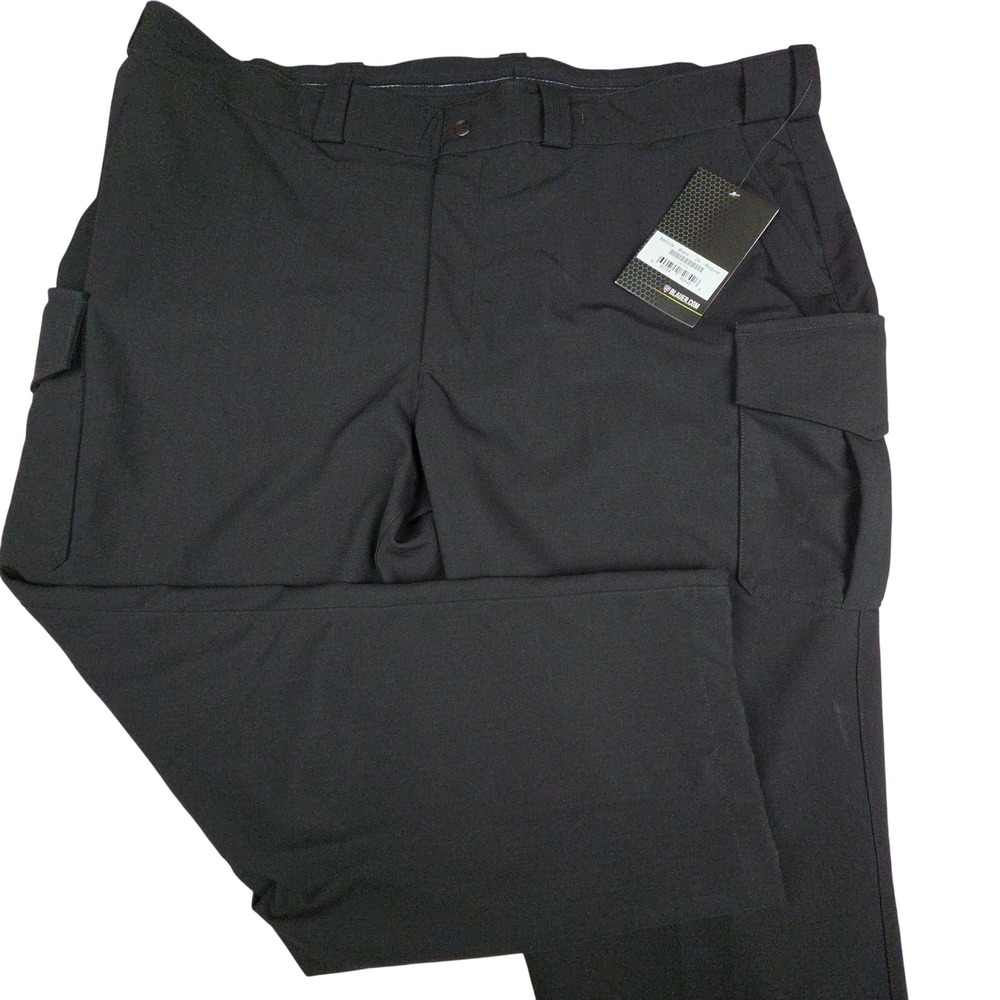 NWT Blauer 8665W Tactical Cargo Pants Mens 48x30 Black Ripstop Performance Poly